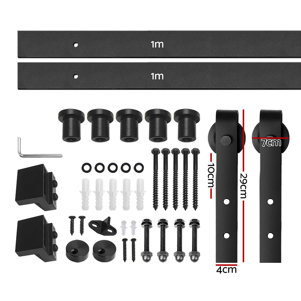 Cefito Sliding Barn Door Hardware Track Set 2m