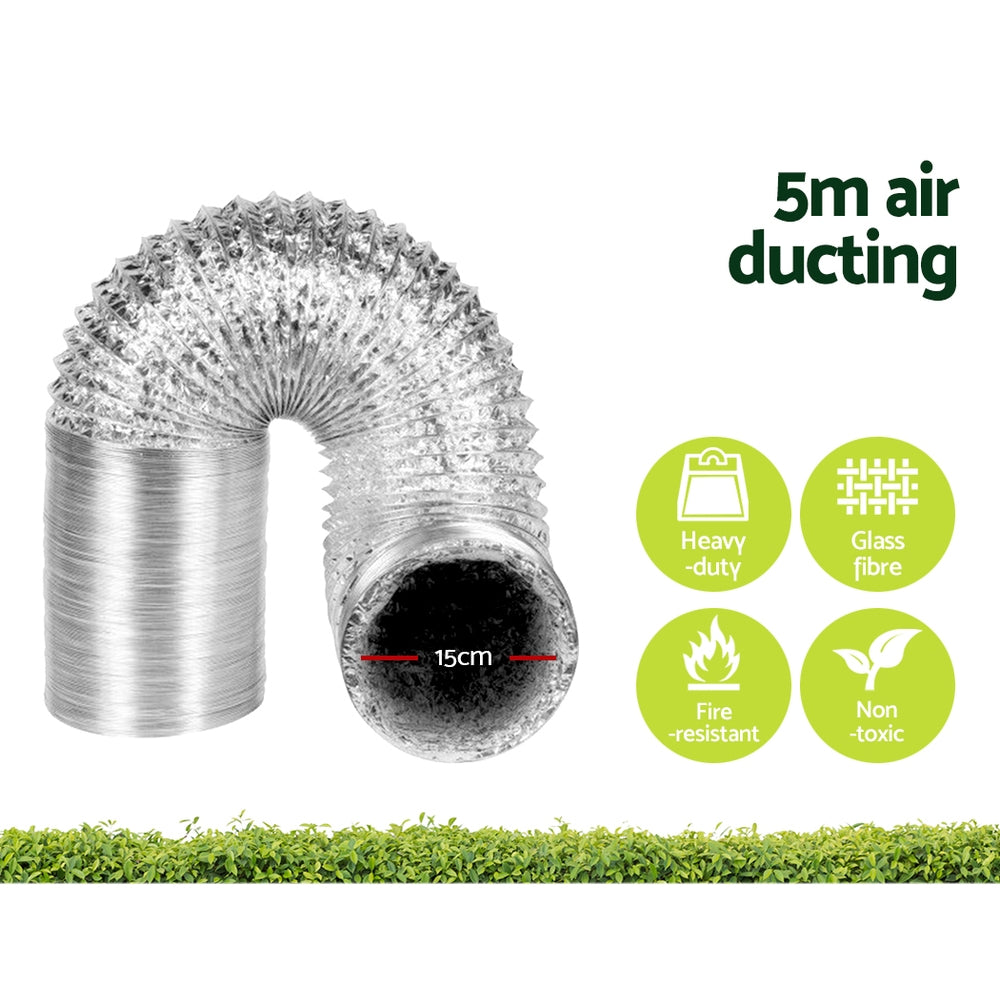 Greenfingers Grow Tent Light Kit 150x150x200CM 1000W LED 6" Vent Fan