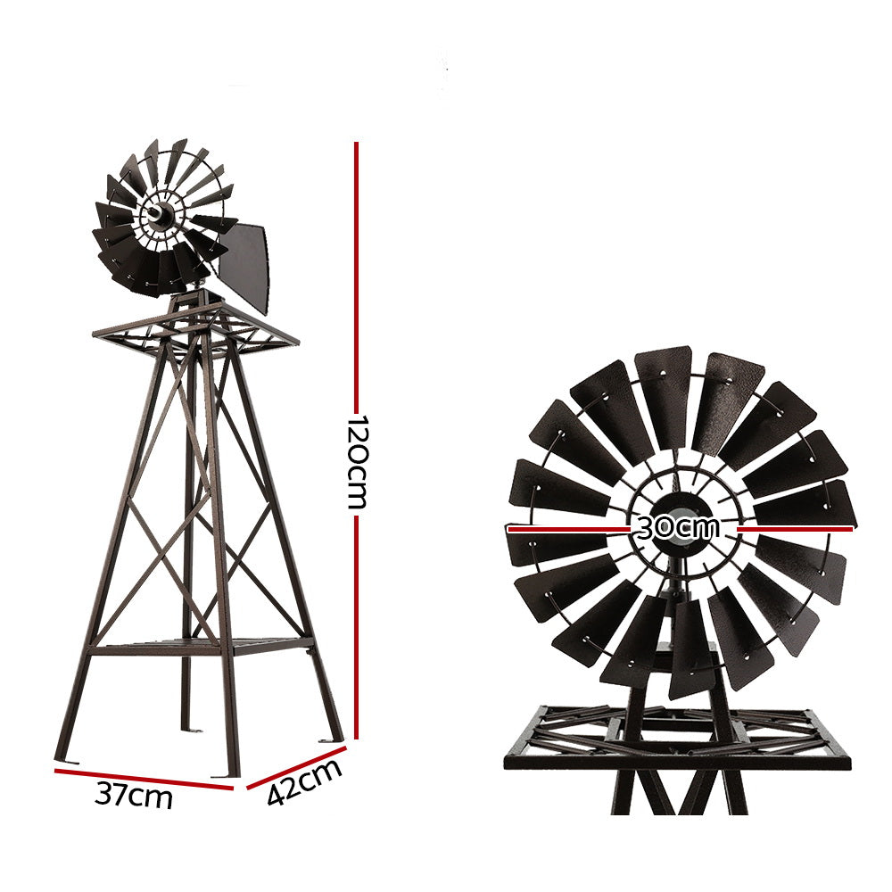 Garden Windmill 120cm Metal Ornaments Outdoor Decor Ornamental Wind Mill