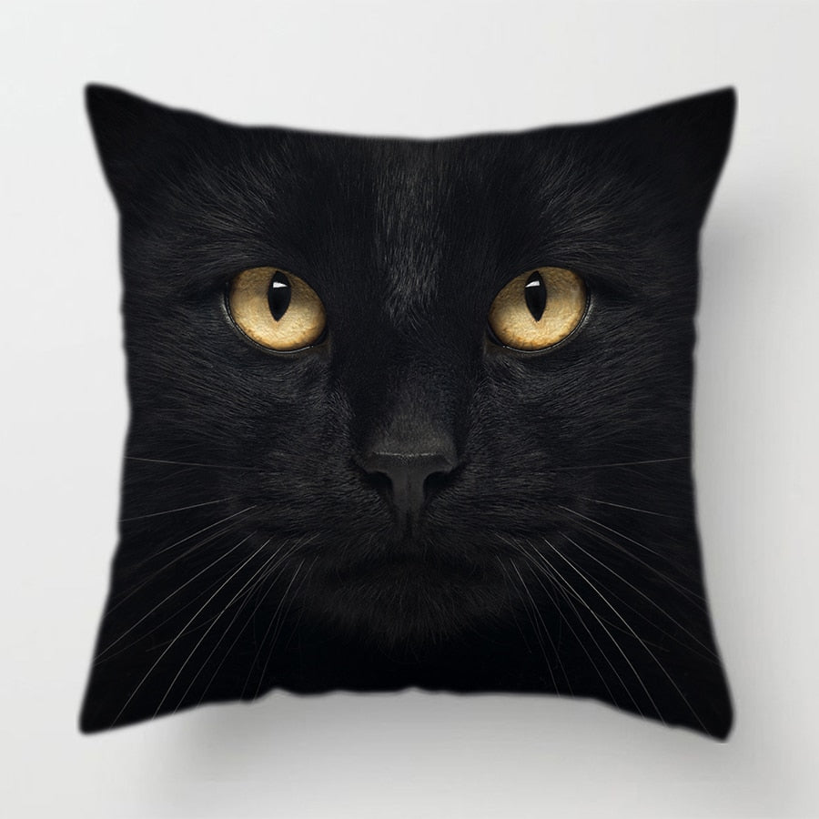 Cat Face Printed Decorative Cushion Cover 45X45CM (9)