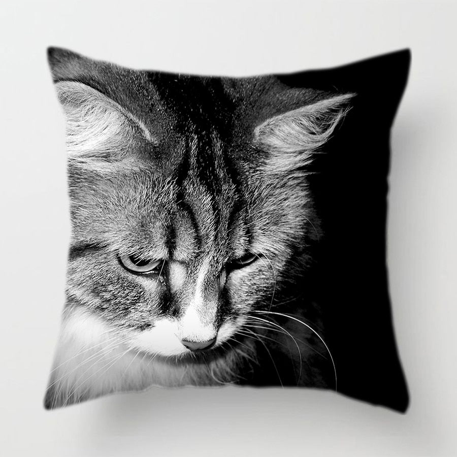 Cat Face Printed Decorative Cushion Cover 45X45CM (2)