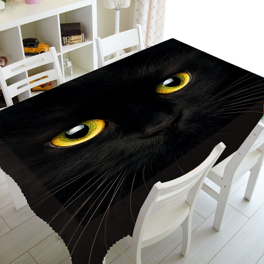 Black Cat yellow eye's table cloth (K)