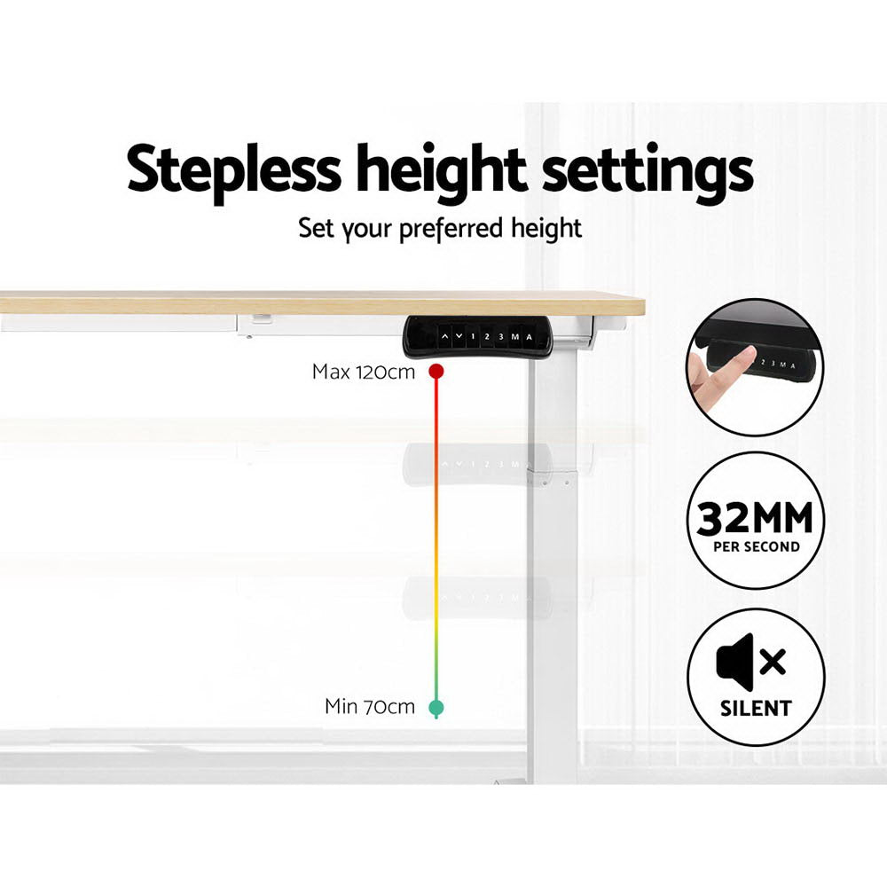 Artiss Standing Desk Motorised Dual Motor 120CM White Oak