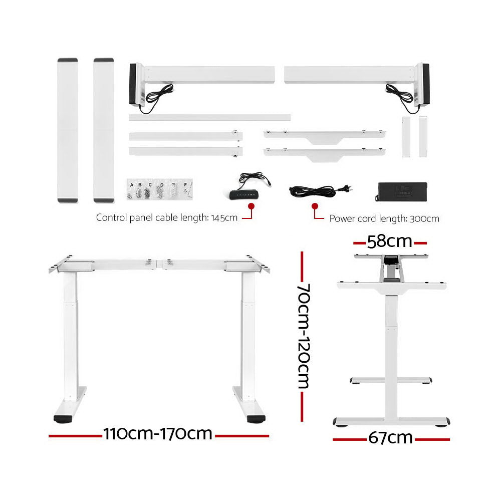 Artiss Standing Desk Motorised Dual Motor 140CM White