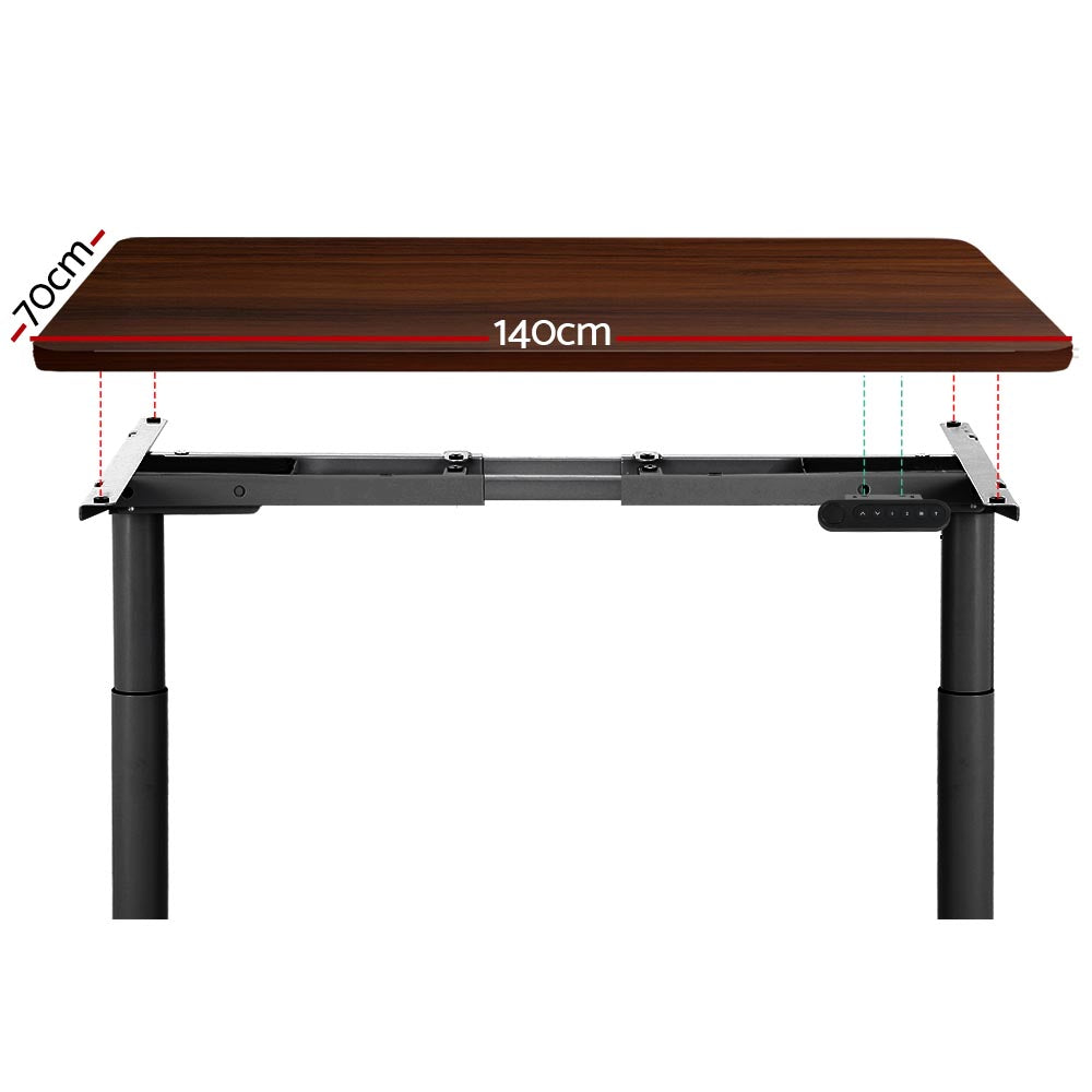 Artiss Standing Desk Motorised Electric Dual Motor Walnut 140CM