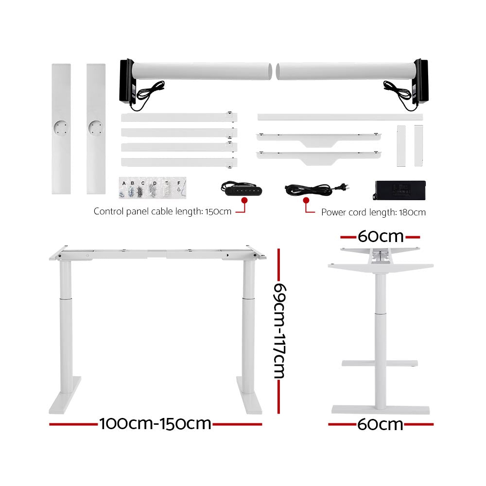 Artiss Standing Desk Motorised Electric Dual Motor 140CM Black