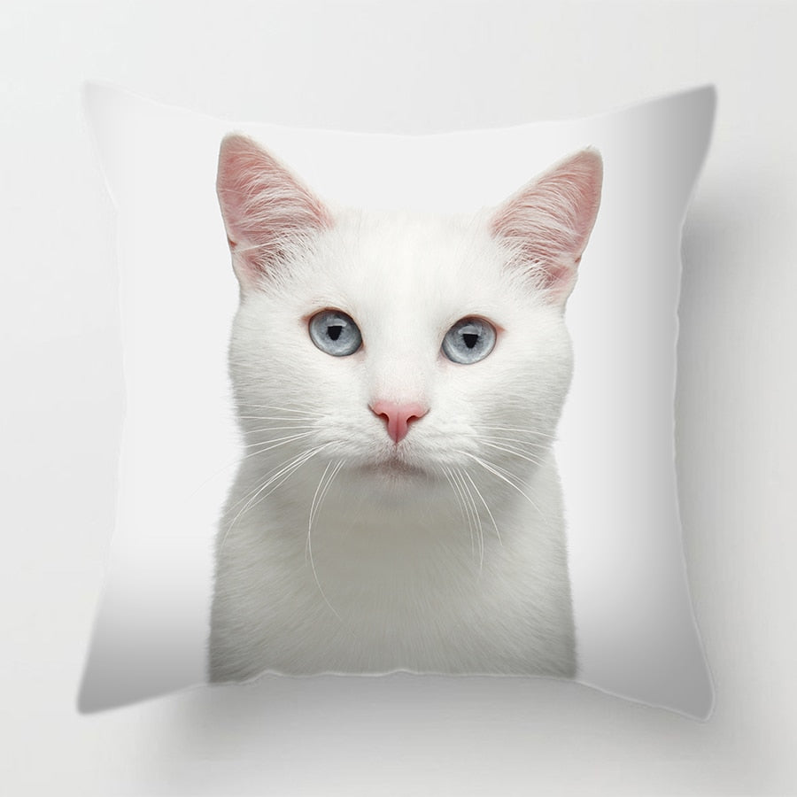 Cat Face Printed Decorative Cushion Cover (21)