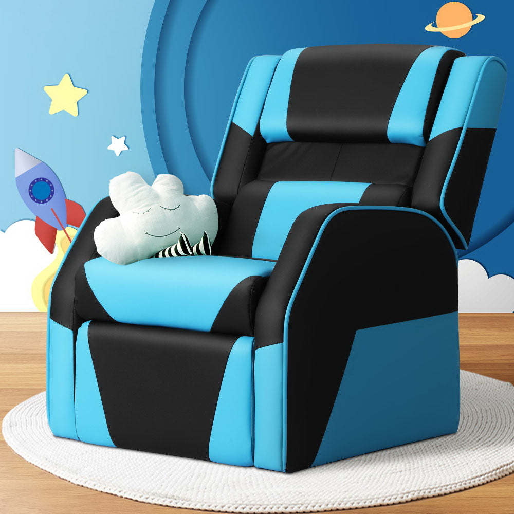 Keezi Kids Recliner Chair PU Leather Gaming Sofa Lounge Couch Children Armchair