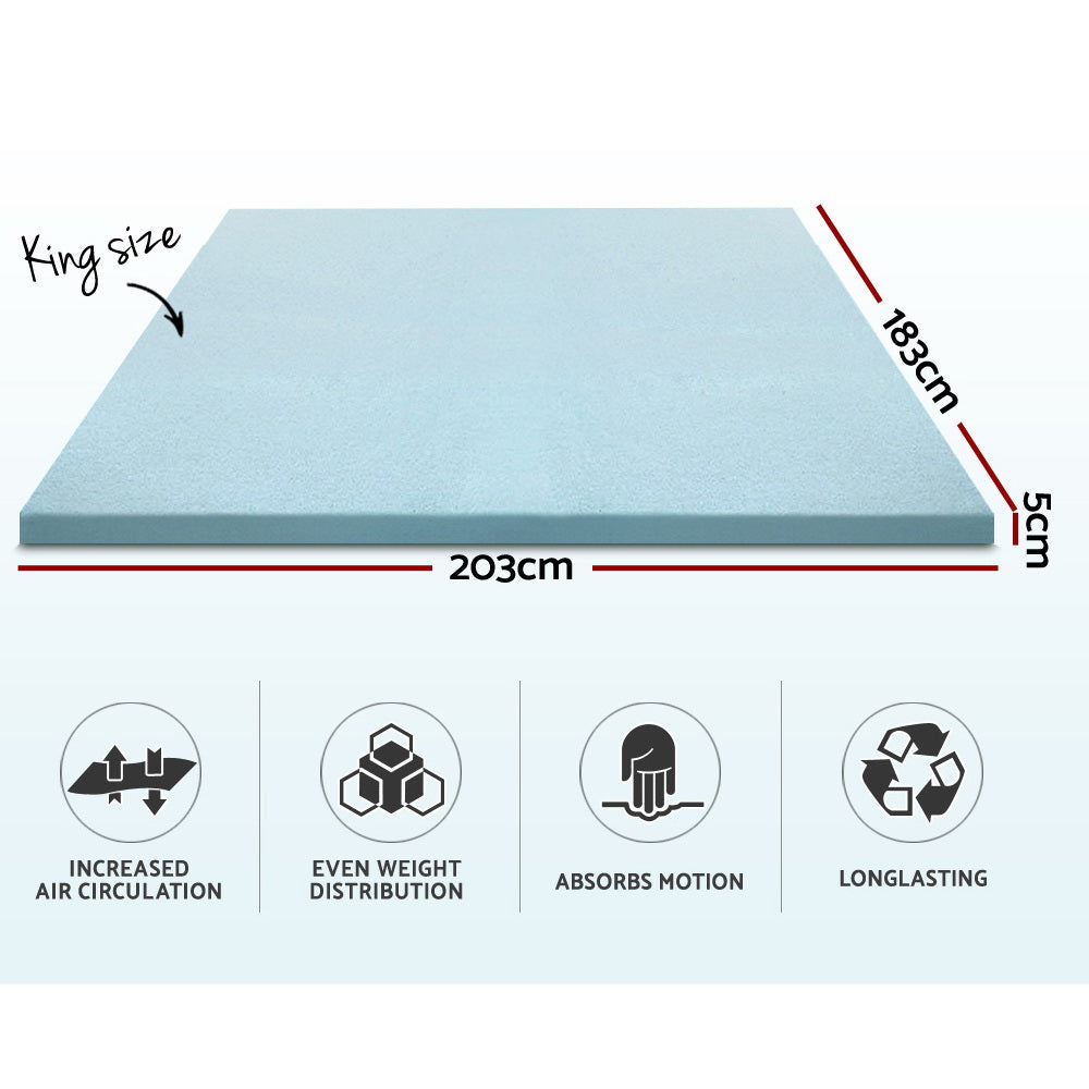 Giselle Bedding Memory Foam Mattress Topper Cool Gel 5cm King