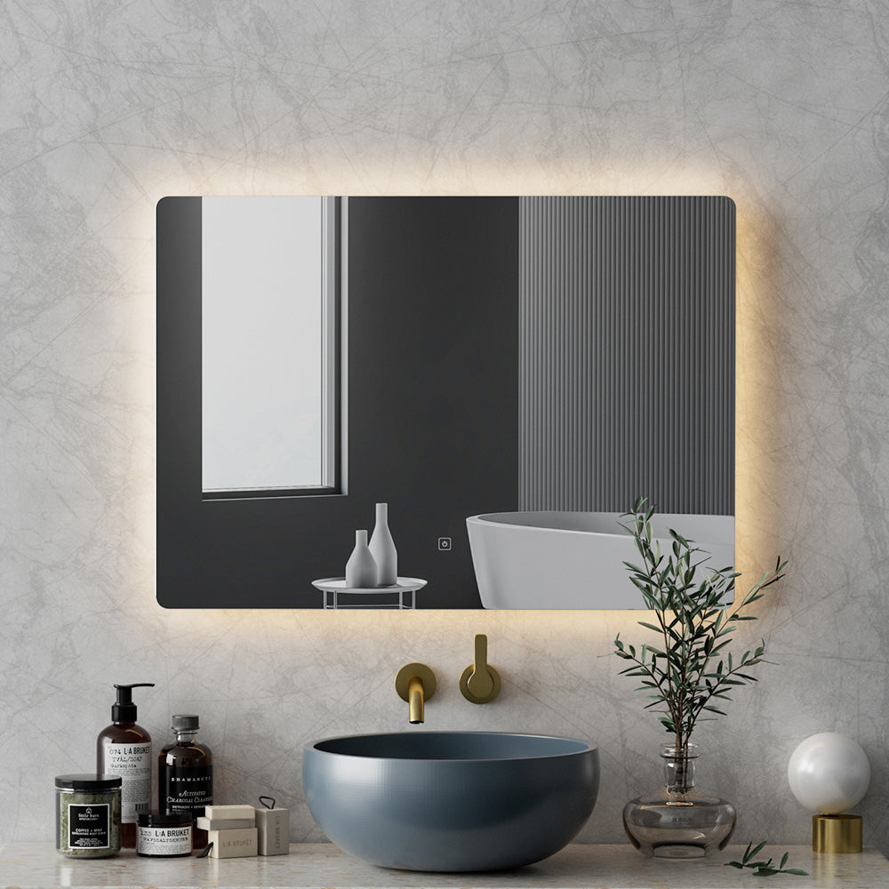 Embellir Wall Mirror 70X50cm with LED Light Bathroom Home Decor Round Rectangle