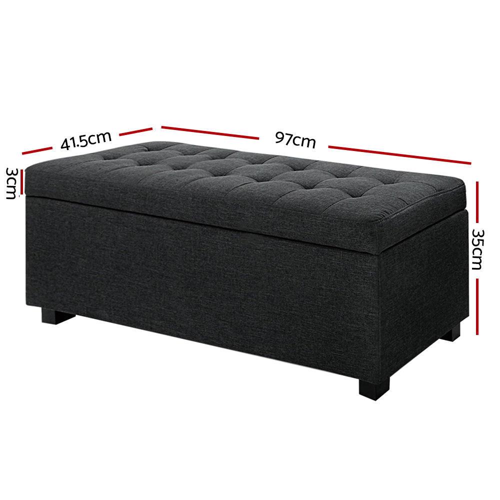 Premium Storage Ottoman - Charcoal