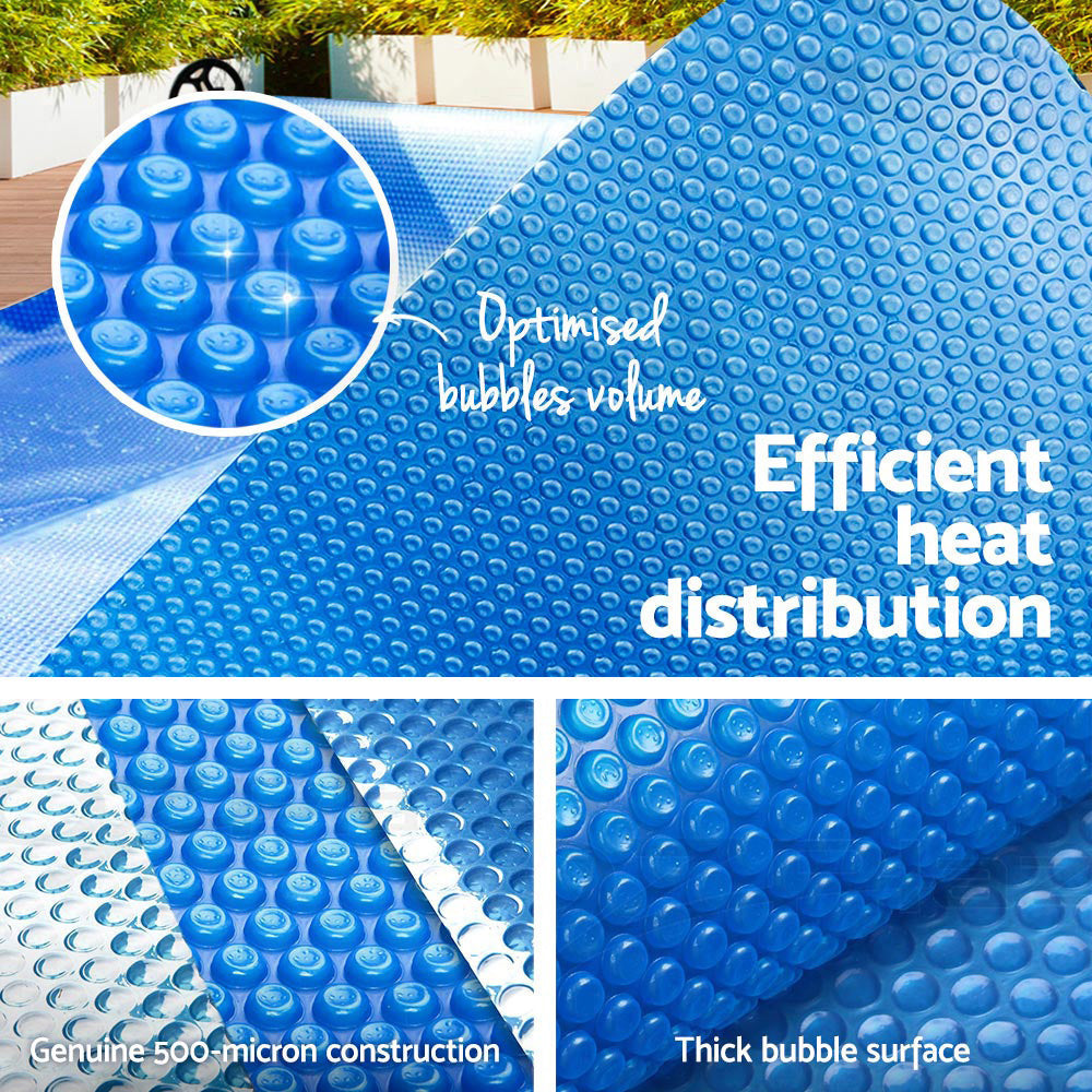 Aquabuddy Pool Cover 500 Micron 10x4m Swimming Pool Solar Blanket Blue