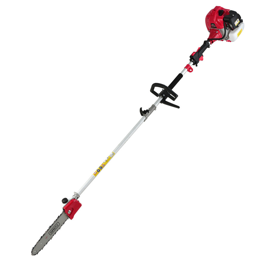 Giantz 62CC Pole Chainsaw Hedge Trimmer 12in Chain Saw 5.6m Long Reach Red