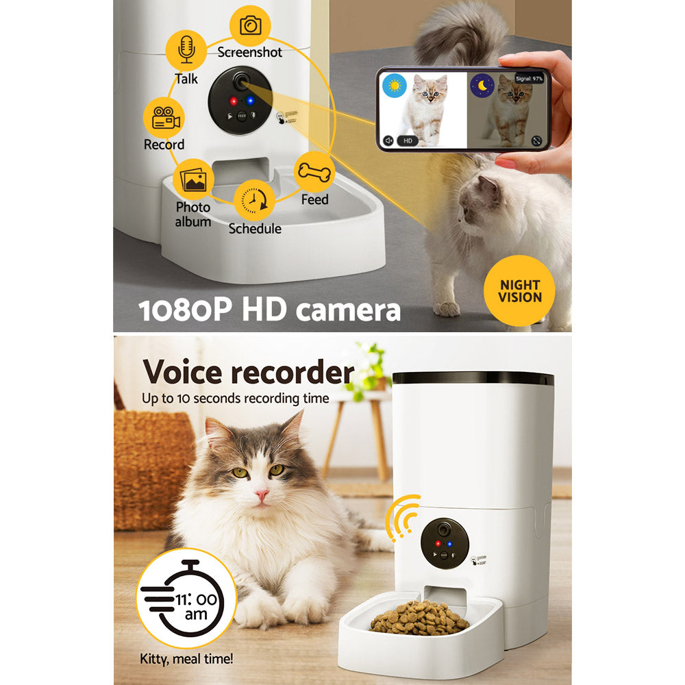 i.Pet Automatic Pet Feeder 6L Wifi Camera Dog Cat Smart Food Dispenser Timer