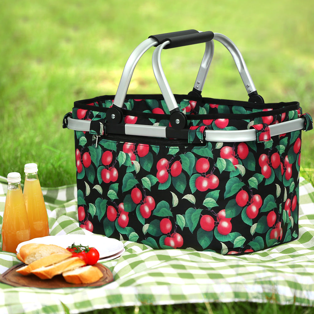 Alfresco Picnic Basket Folding Bag Hamper Food Storage Insulated