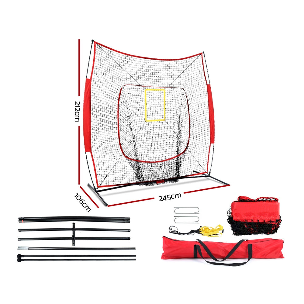 Everfit 7ft Baseball Net Pitching Kit with Stand Softball Training Aid Sports