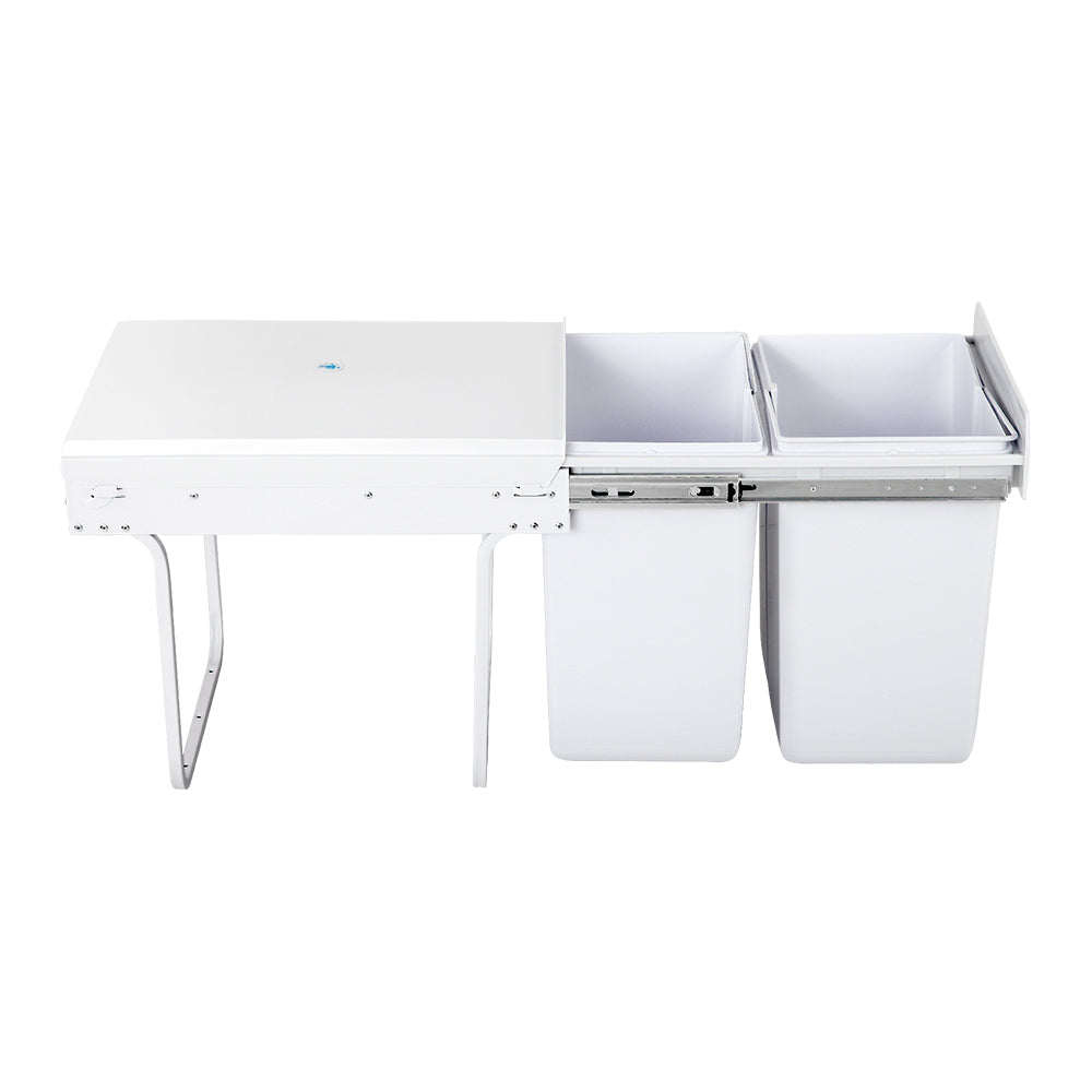 Cefito Pull Out Bin Kitchen Double Basket 2X20L White