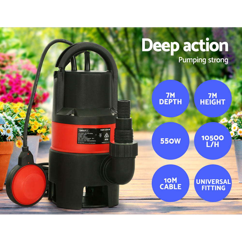 Giantz Garden Submersible Pump 550W Dirty Water Bore Tank Well�Steel Sewerage