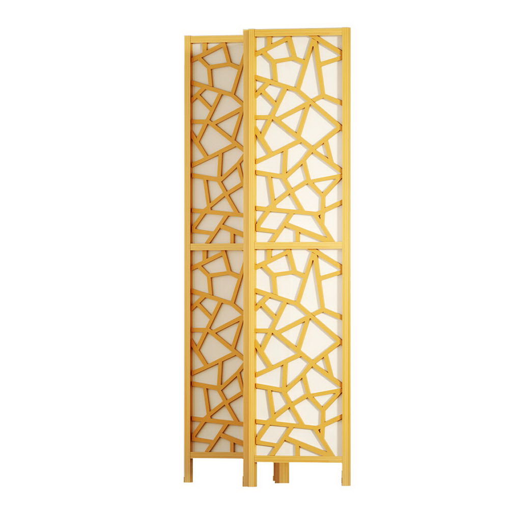 Artiss 4 Panel Room Divider Screen 162x170cm Clover Natural