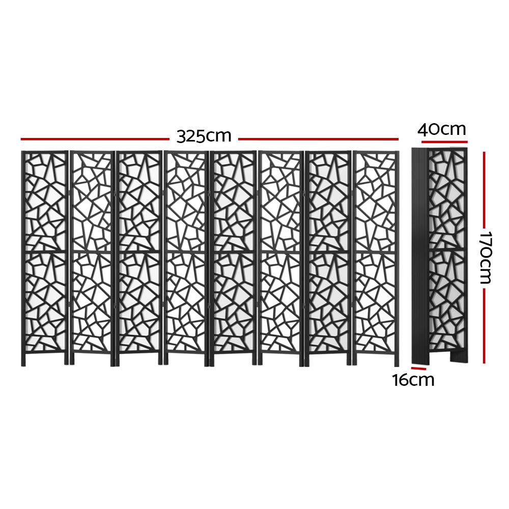 Artiss 8 Panel Room Divider Screen 325x170cm Clover Black