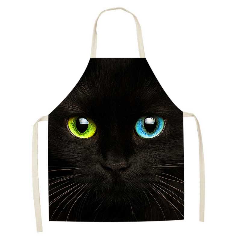 Cute Black Cat Apron Oil Proof Waterproof (04)