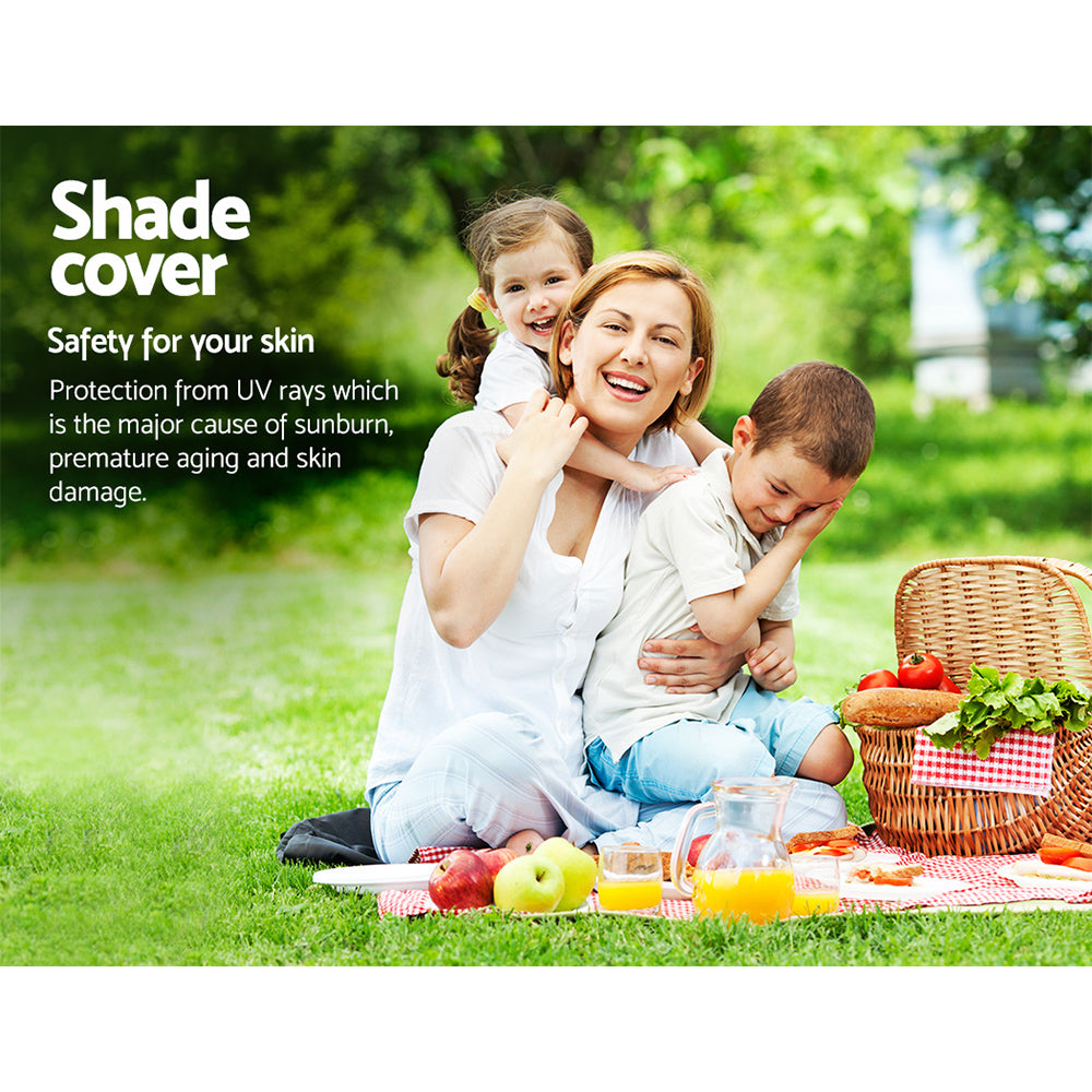 Instahut Shade Sail 6x8m Rectangle 185GSM 95% Sand Shade Cloth