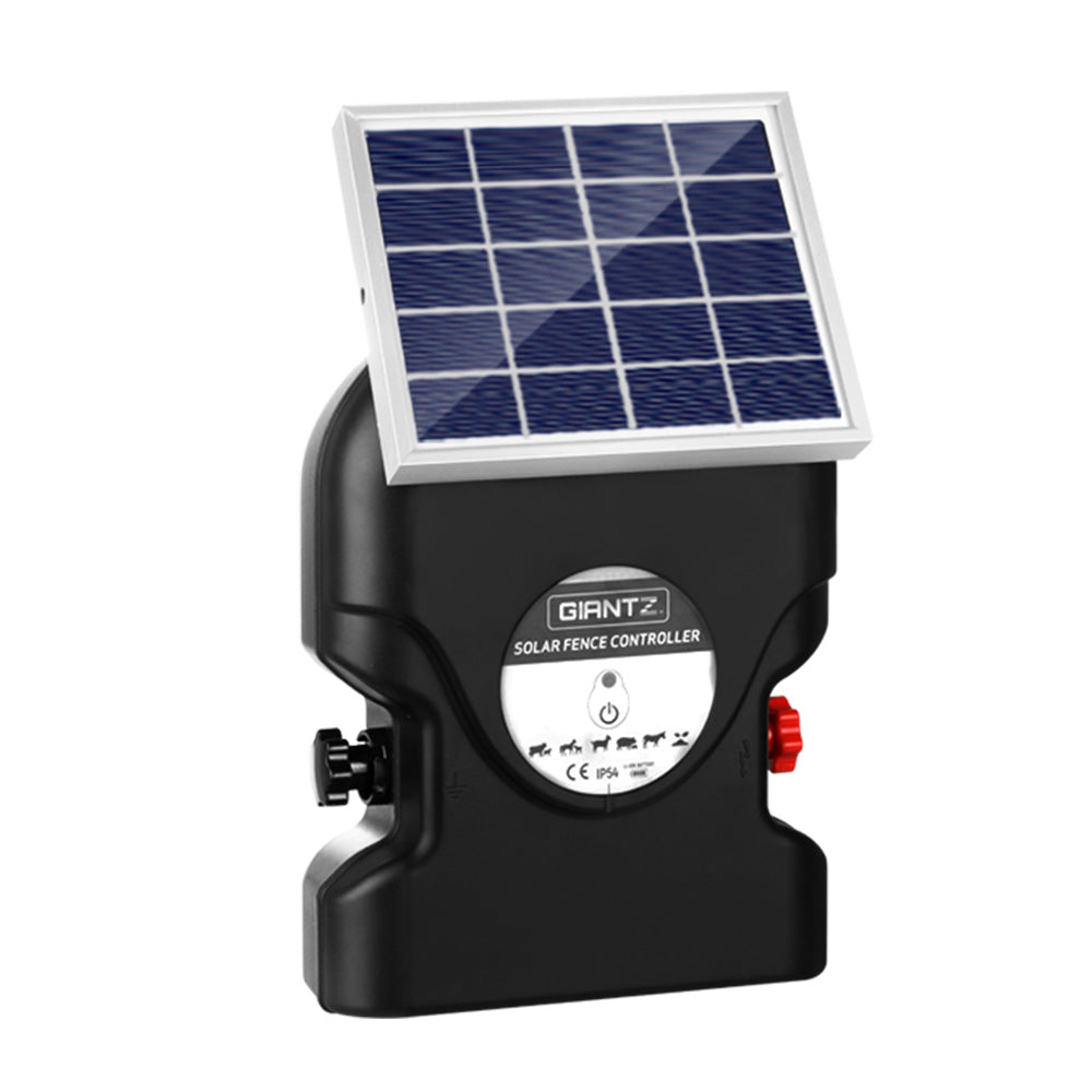 Giantz Fence Energiser 15KM Solar Powered 0.8J Electric