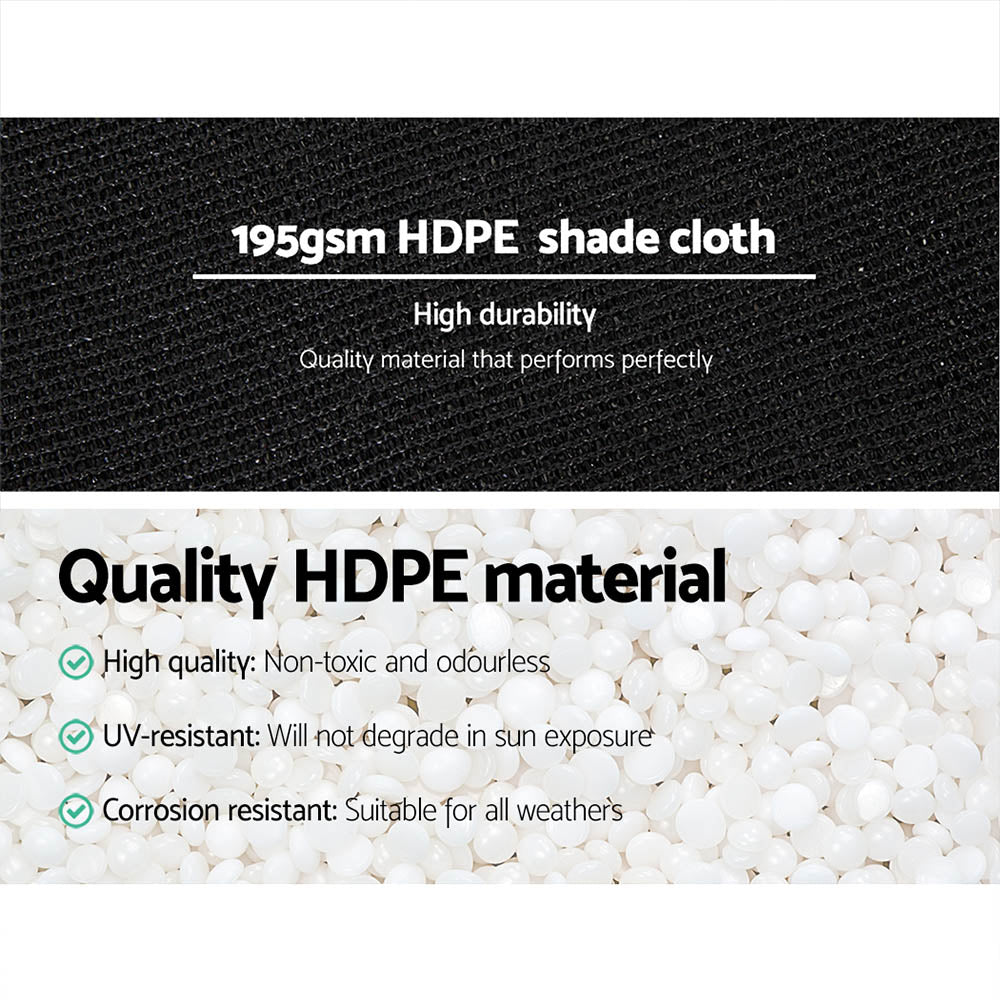 Instahut 90% Shade Cloth 3.66x30m Shadecloth Sail Heavy Duty Black