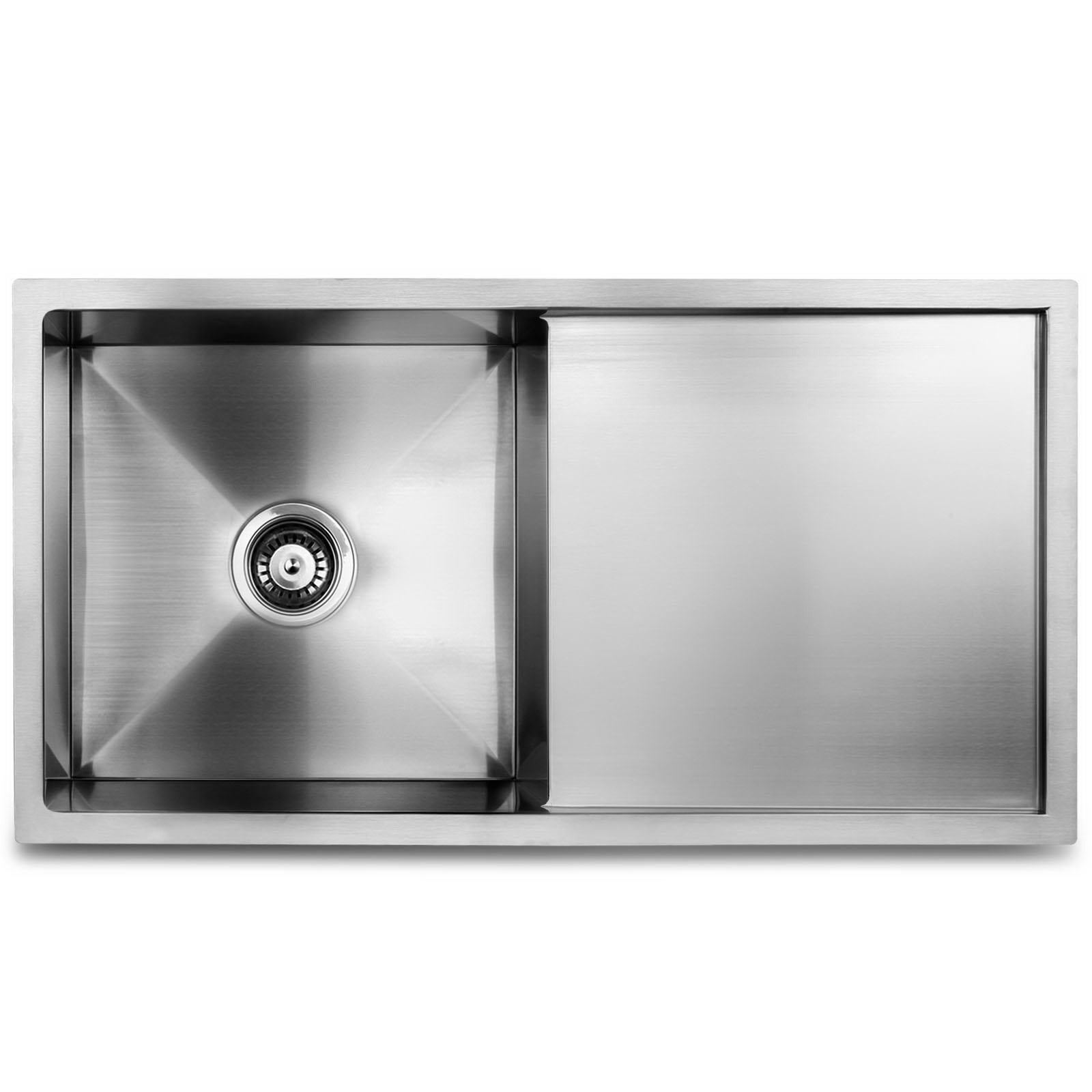 Cefito Kitchen Sink 87X45CM Stainless Steel Basin Single Bowl Laundry Silver