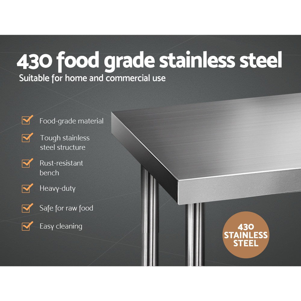 Cefito 1219x610mm Stainless Steel Kitchen Bench 430