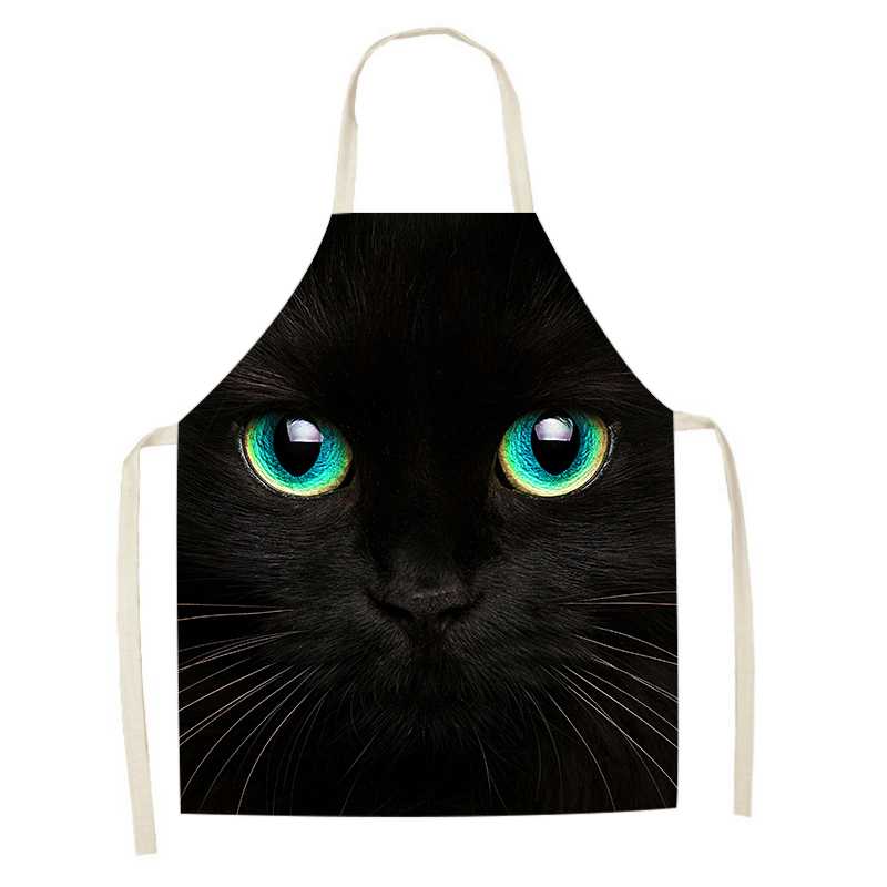 Cute Black Cat Apron Oil Proof Waterproof (03)