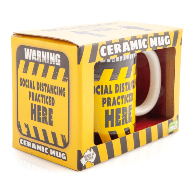 Social Distancing Warning Sign Coffee Mug