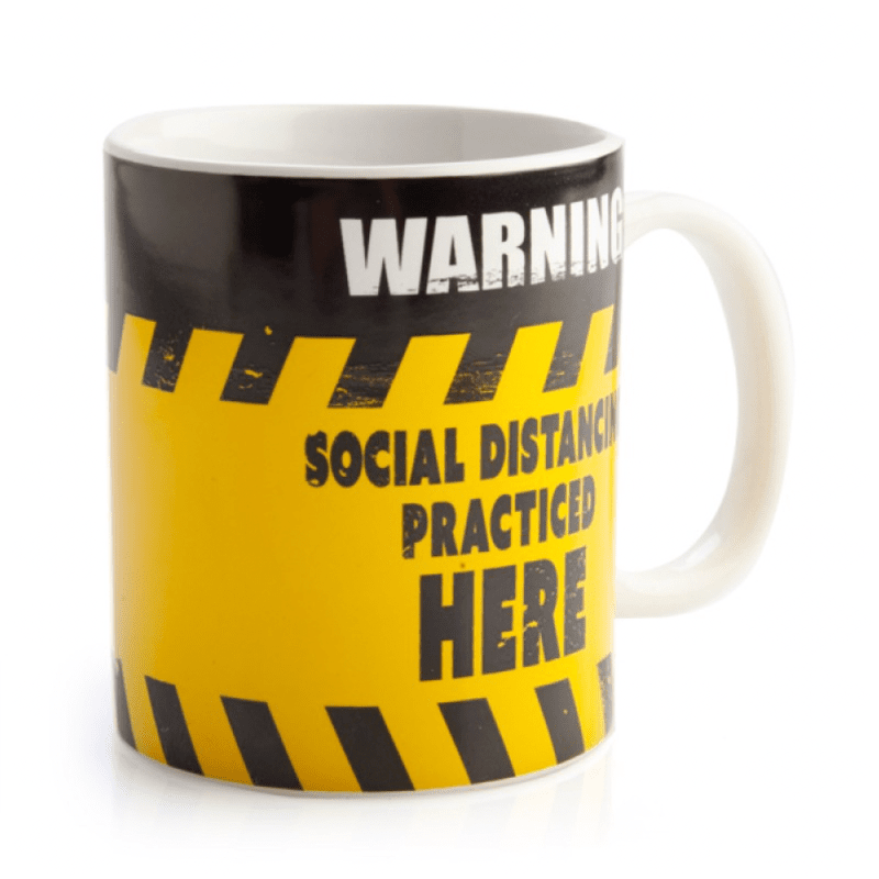 Social Distancing Warning Sign Coffee Mug