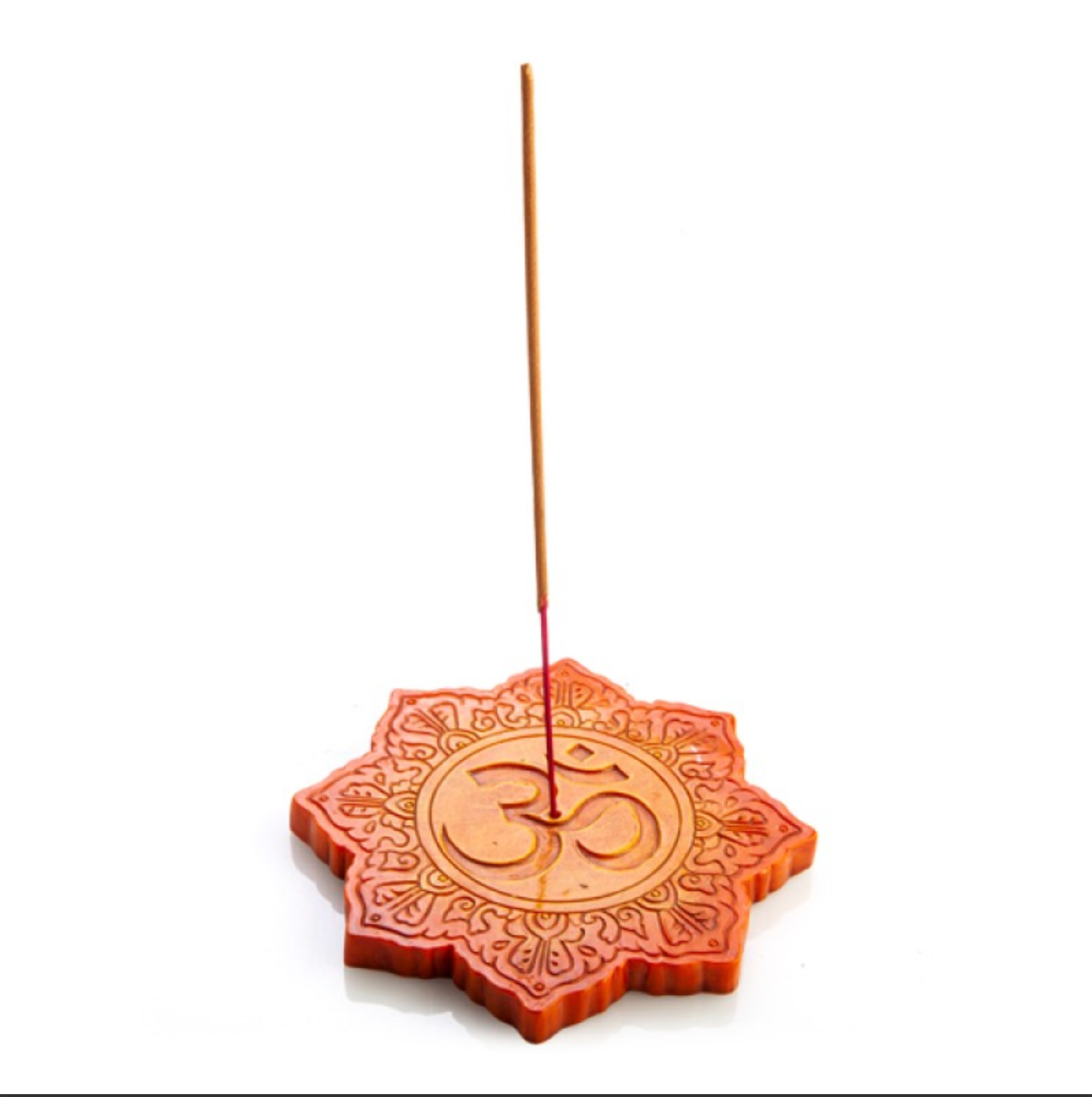 Orange Om Incense Burner