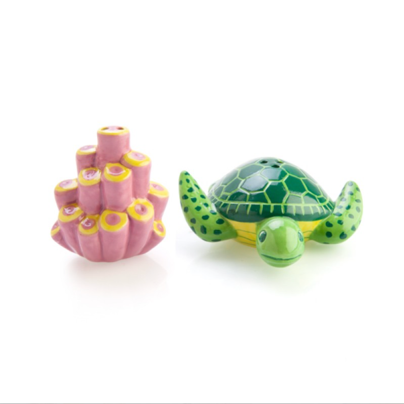 Turtle Coral Salt Pepper Set