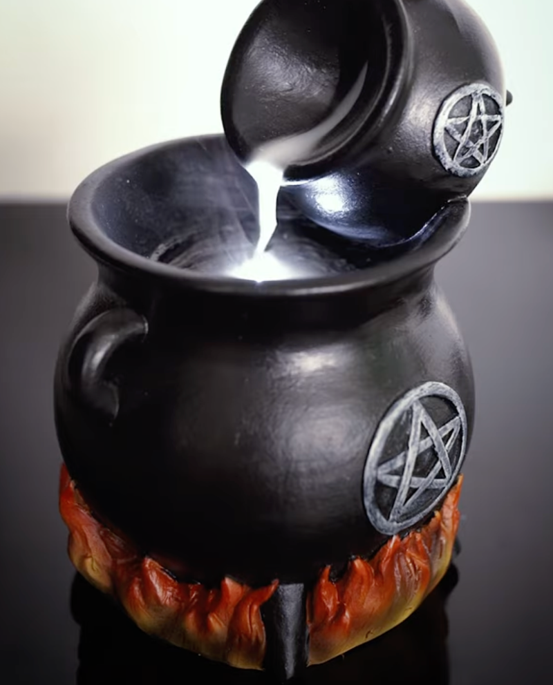 Witches' Cauldrons with LED Flames Backflow Burner