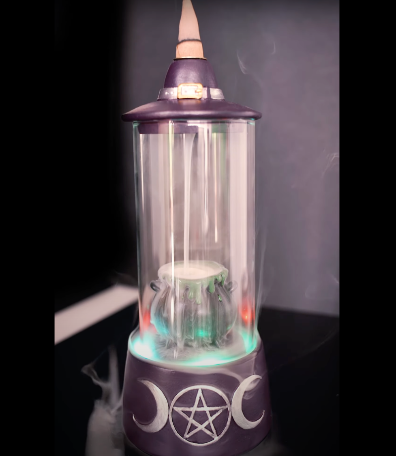 Cauldron Glass Case LED Backflow Incense Burner