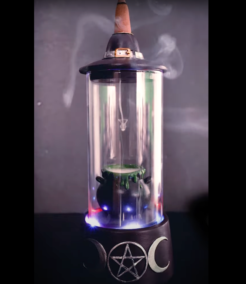 Cauldron Glass Case LED Backflow Incense Burner