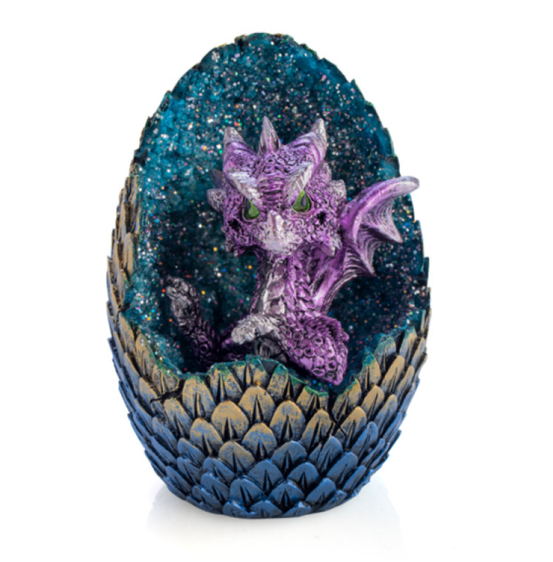 Purple Baby Dragon Crystal Egg LED Light