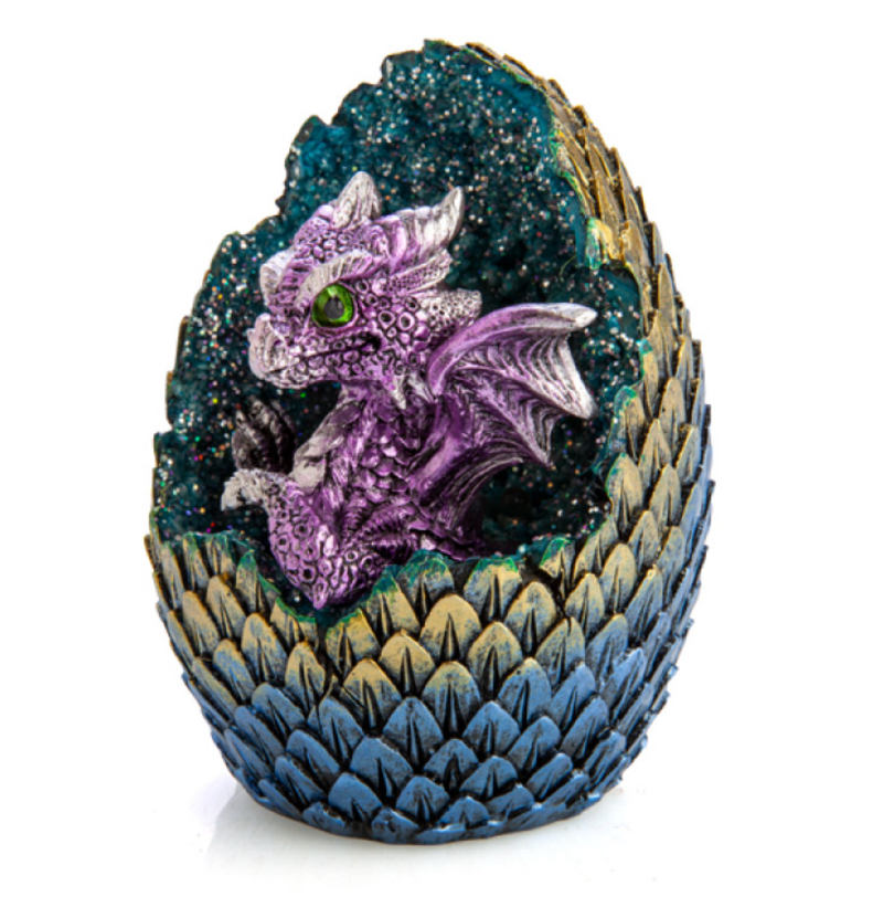 Purple Baby Dragon Crystal Egg LED Light