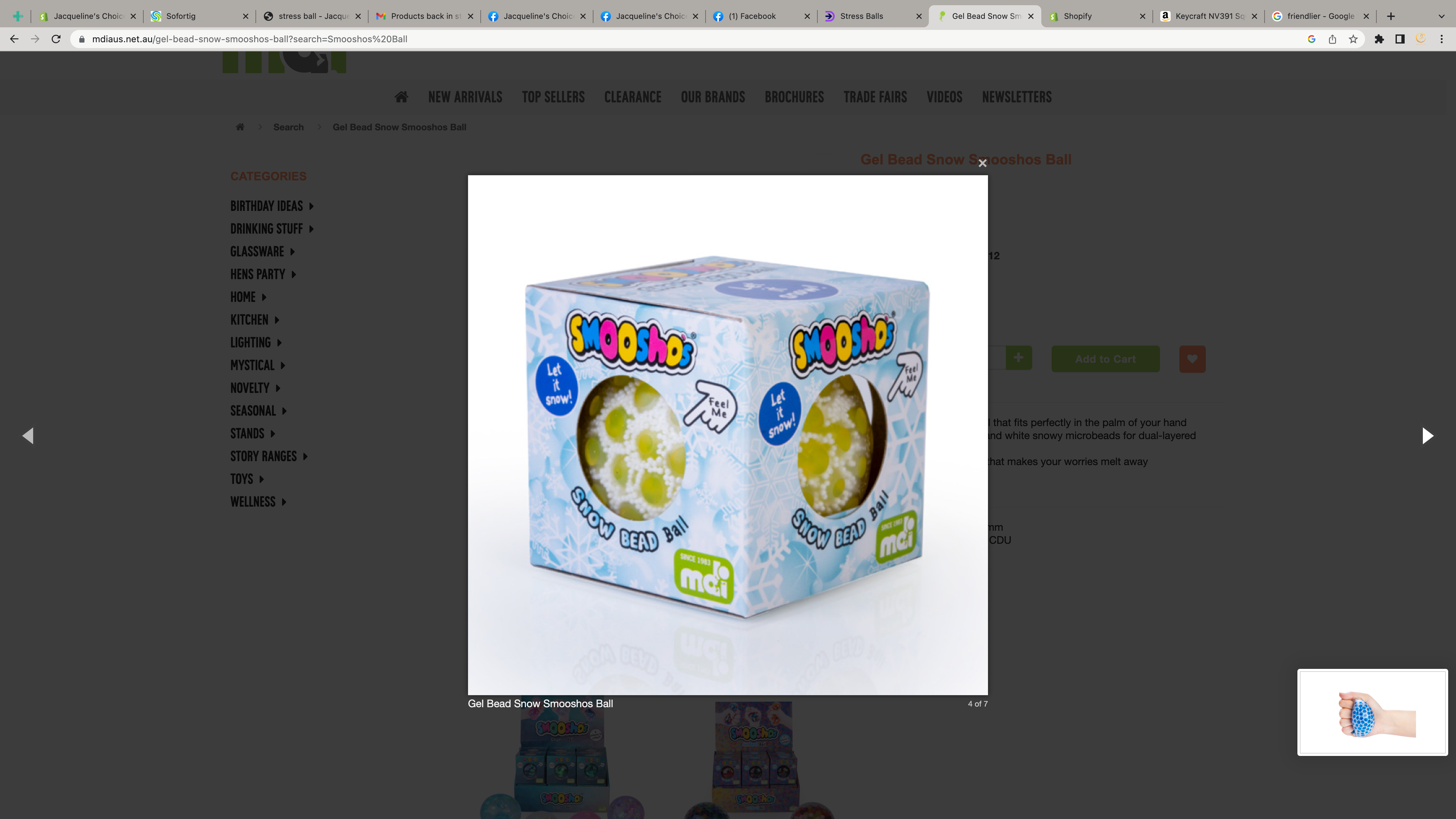 Gel Bead Snow Smooshos Ball (SENT AT RANDOM)