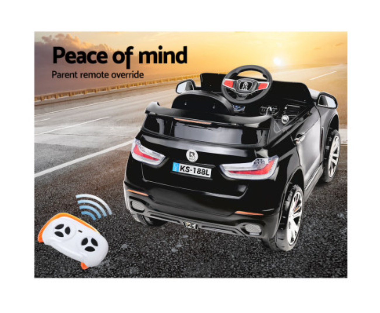 Rigo Kids Electric Ride On Car SUV BMW-Inspired X5 Toy Cars Remote 6V Black