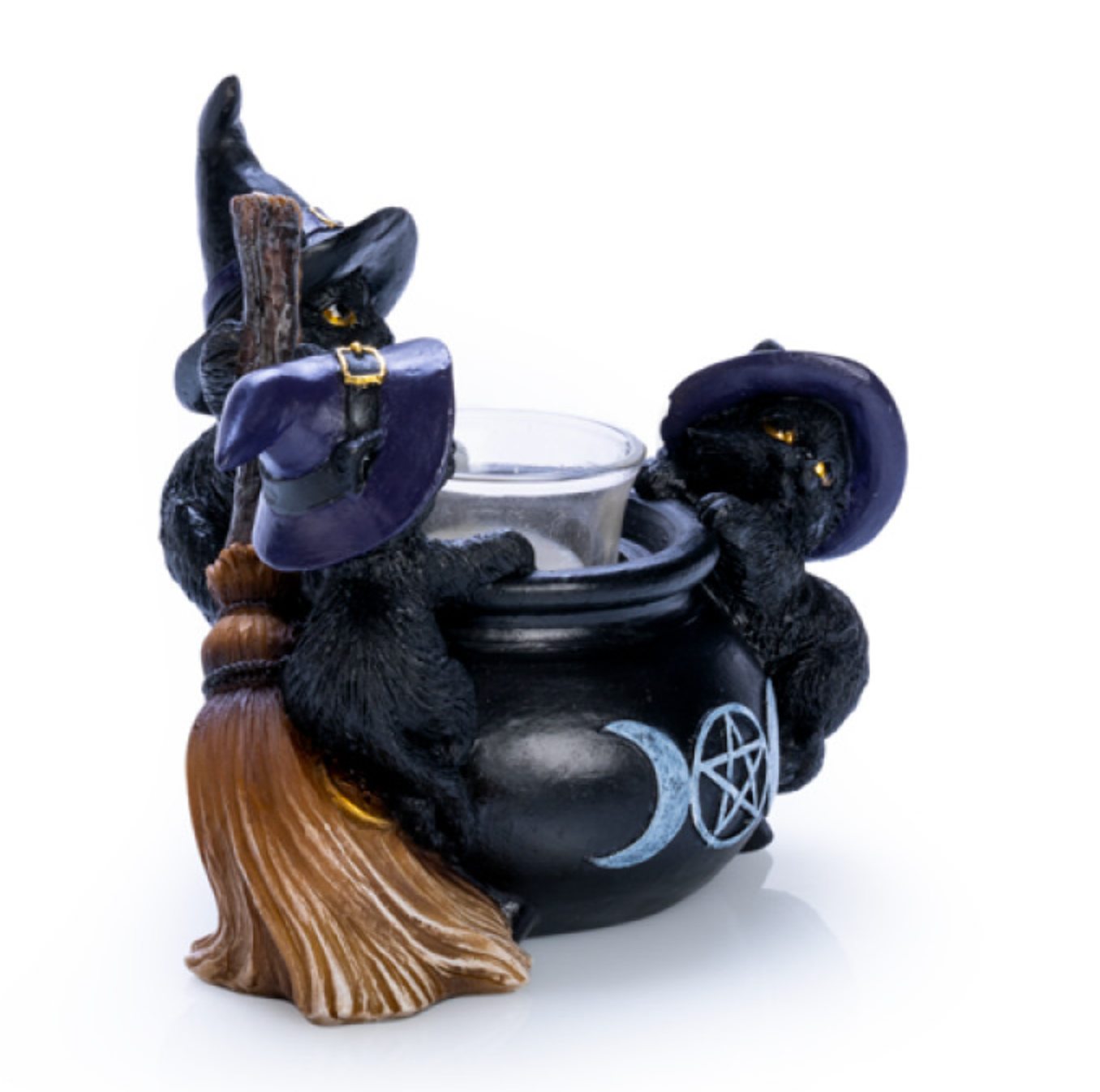 Black Cat Cauldron Tealight Holder