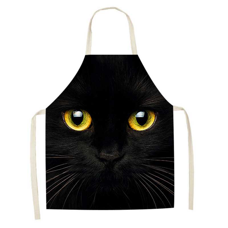 Cute Black Cat Apron Oil Proof Waterproof (01)