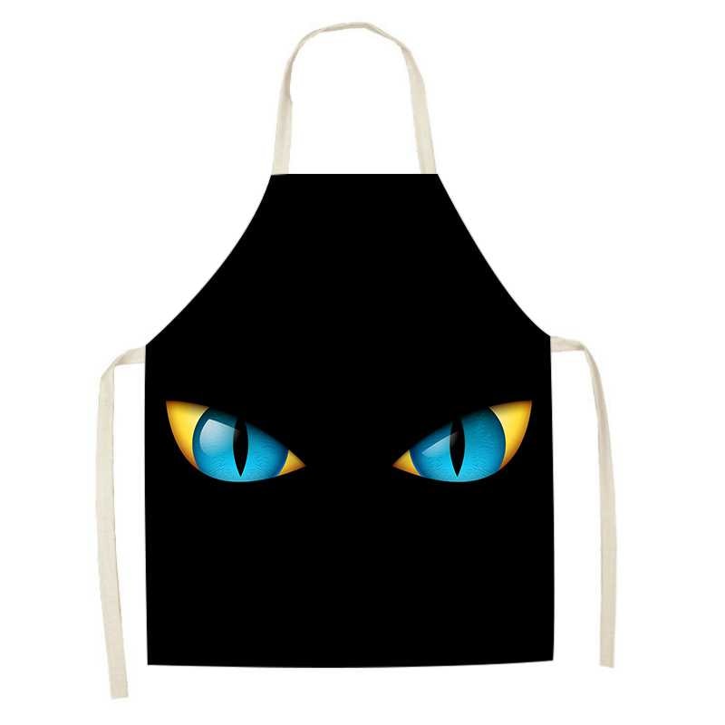 Cute Black Cat Apron Oil Proof Waterproof (09)