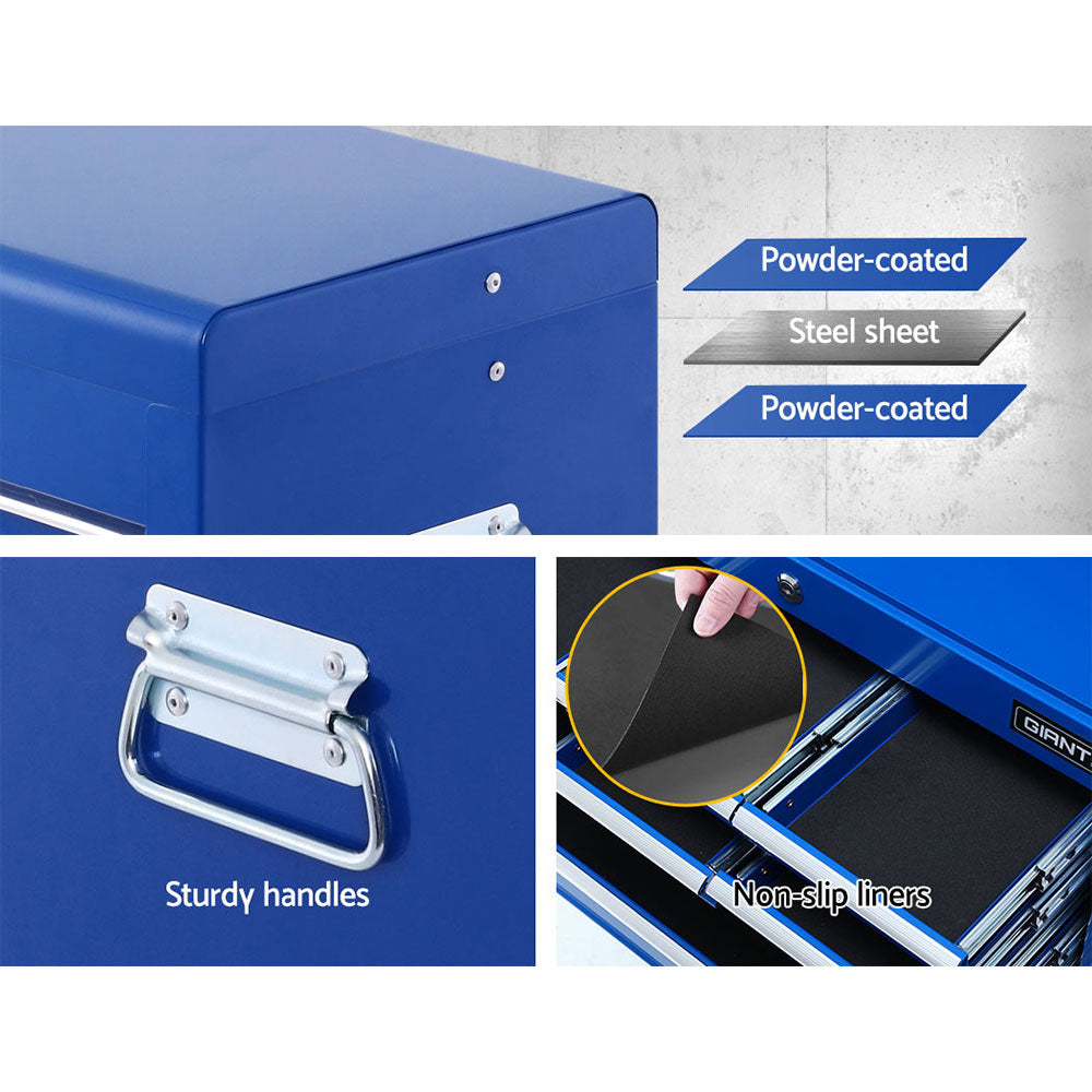 Giantz 10 Drawer Tool Box Cabinet Chest Toolbox Storage Garage Organiser Blue