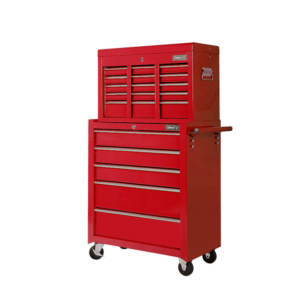 Giantz 14 Drawer Tool Box Cabinet Chest Mechanic Garage Storage Trolley Red