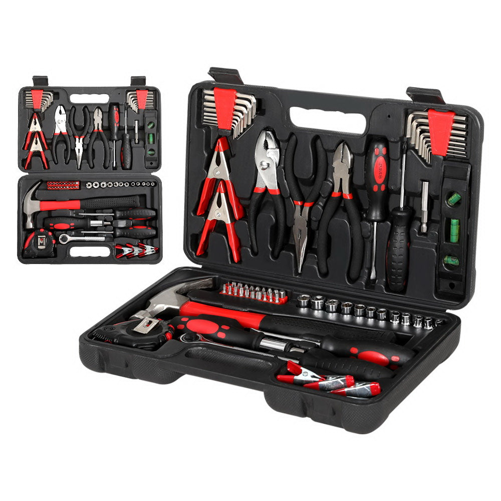 Giantz 70pcs Tool Kit Set Box Household Toolbox Repair Hard Case Black