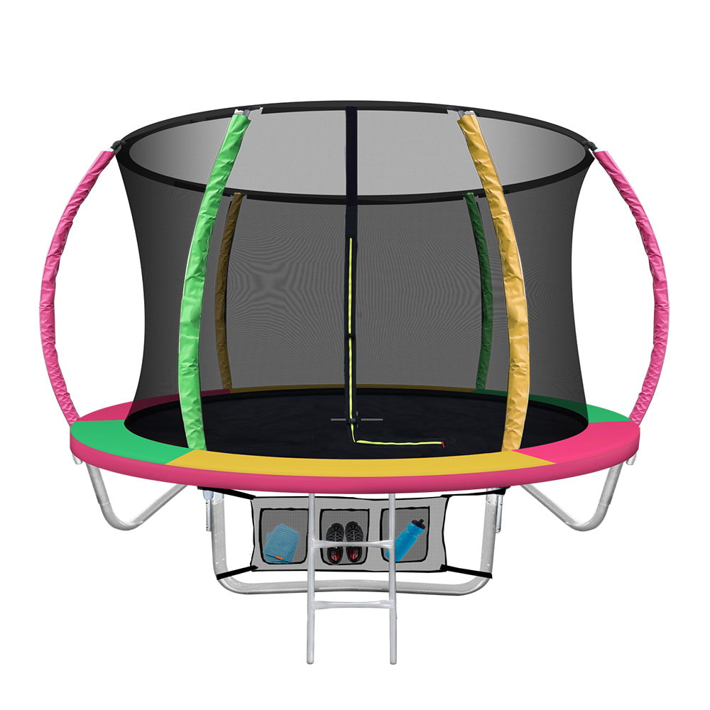 Everfit 8FT Trampoline for Kids w/ Ladder Enclosure Safety Net Rebounder Colors