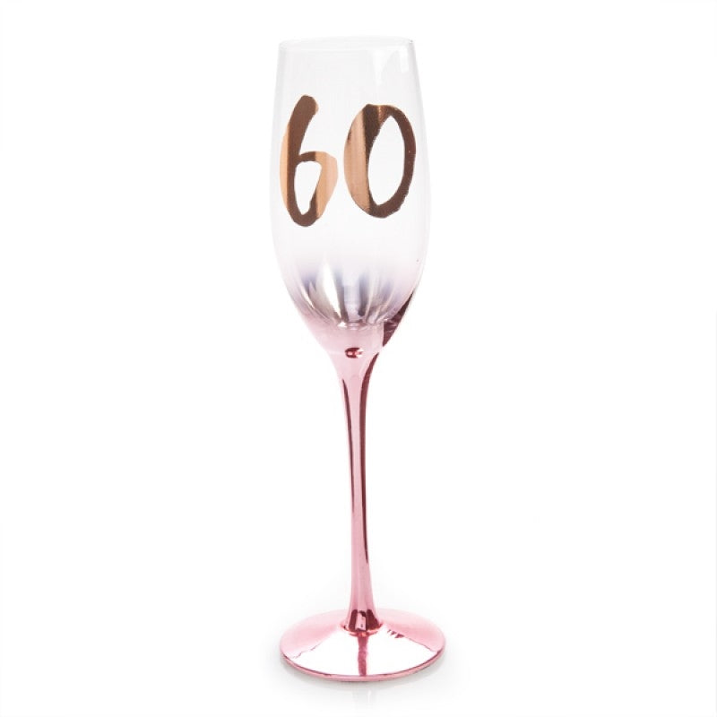 60th Birthday Blush Campagne Flute